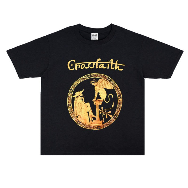 Rock Star T Shirt Crossfaith Electronic Nuclear Combination Printed Short Sleeve T-shirt Cotton Loose