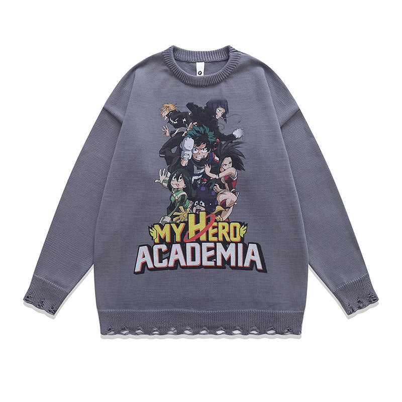 Women Sweater Vintage Printed Idle Style Knitwear