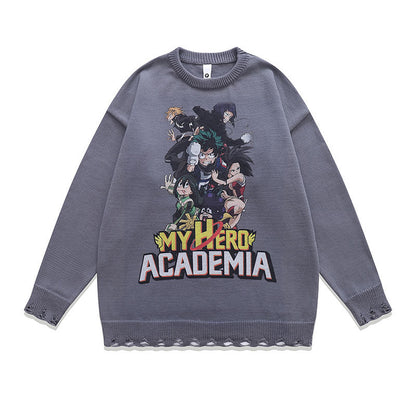 Women Sweater Vintage Printed Idle Style Knitwear