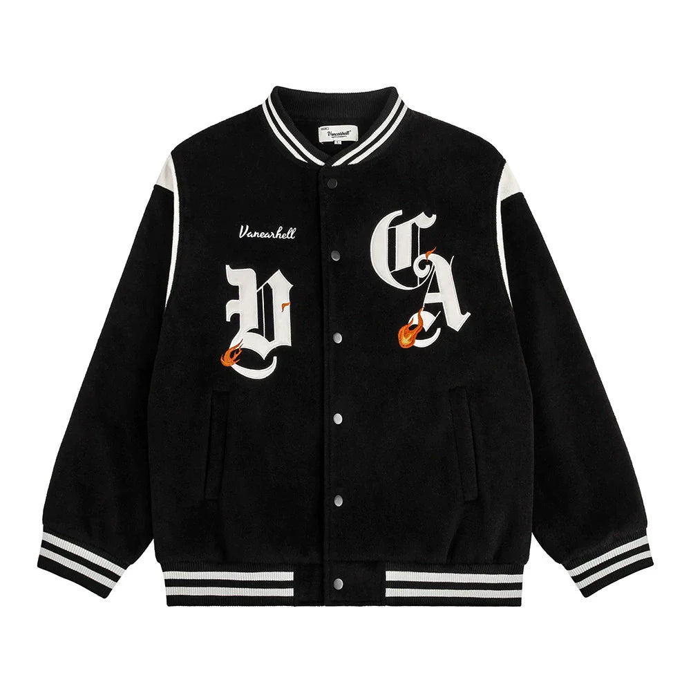 Men Jacket Coat Embroidered Baseball Uniform Jacket Men Baggy Coat Autumn and Winter