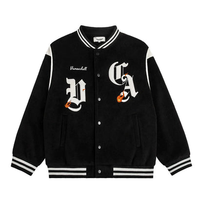 Men Jacket Coat Embroidered Baseball Uniform Jacket Men Baggy Coat Autumn and Winter