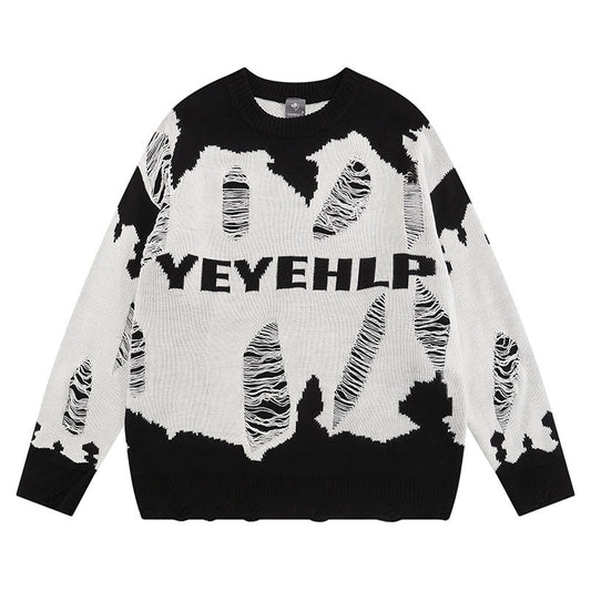 Women Sweater Tie-Dyed Gradient Color Knitted Sweater All-Matching