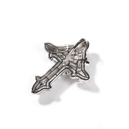 Jewelry ins Wind Rose Cross Zircon Pendant Twist Chain Necklace Crosses Royalty Egypt Pieces
