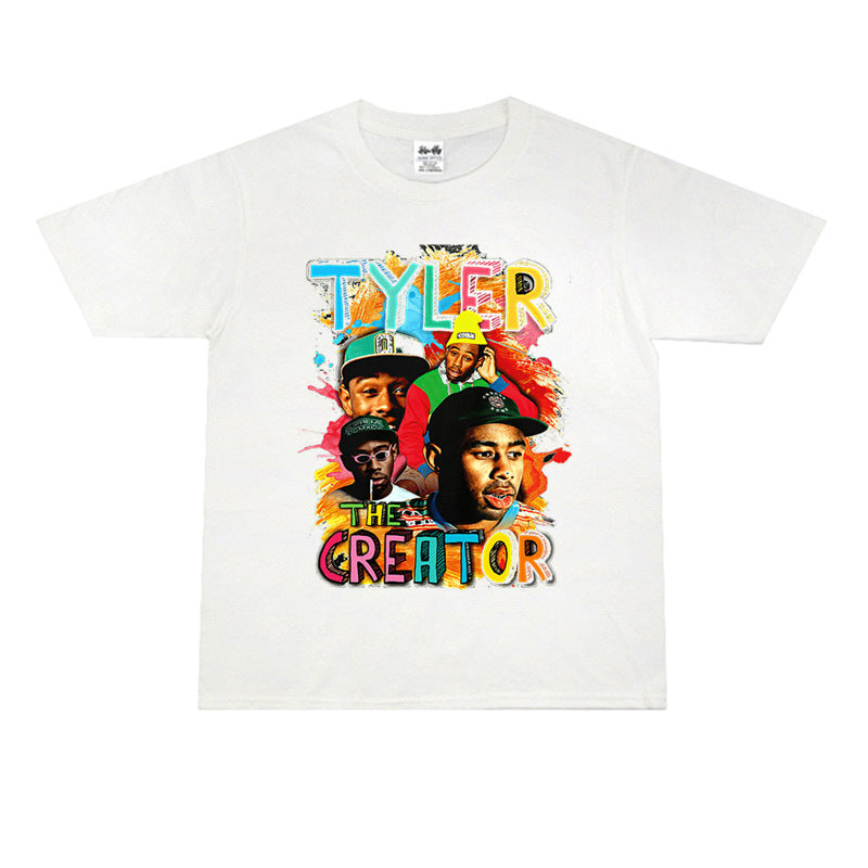 Rock Star T Shirt Tyler the Creator OFWGKTA Street Printing T-shirt Short Sleeve Loose