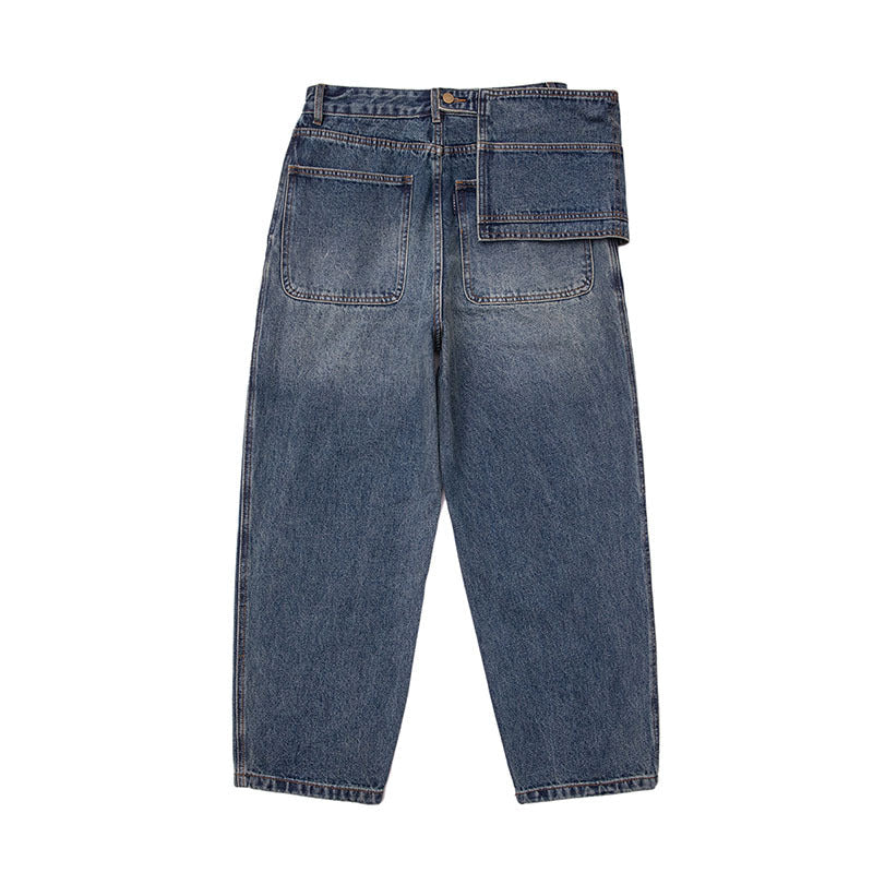 Men Jeans Amekaji Cargo Jeans Vintage Denim Pants Men