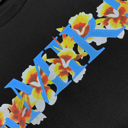 Amiri T Shirt Flower Print Casual Hip Hop Short Sleeve T-shirt