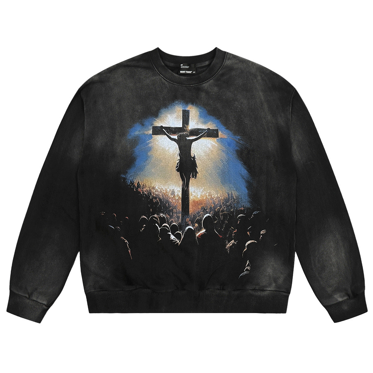 Unisex Hoodies Saint Michael Jesus Cross Pattern Old Loose Hoodie