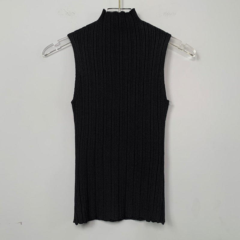 Women Vest Suspenders Turtleneck Knitting Sexy Vest