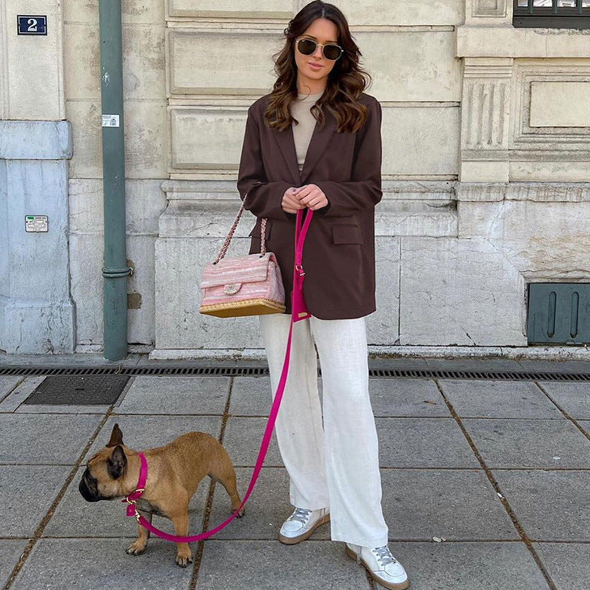 Women Trench Coat Suit Jacket Autumn and Winter Long Sleeve