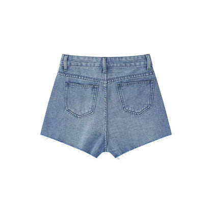 Women Shorts Ripped Burr Denim Shorts Summer