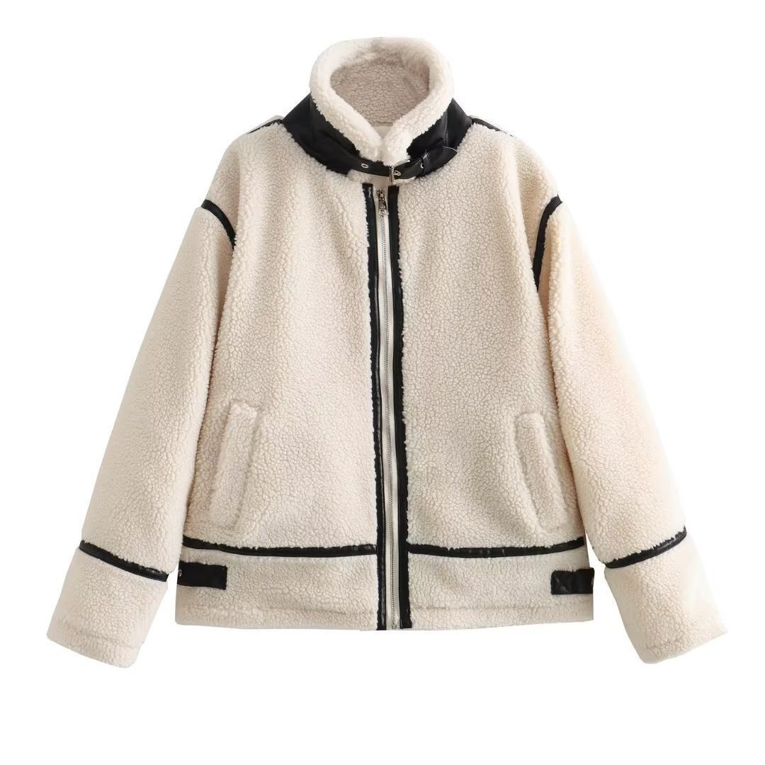 Women Cotton Coat Casual Lamb Wool Warm Jacket