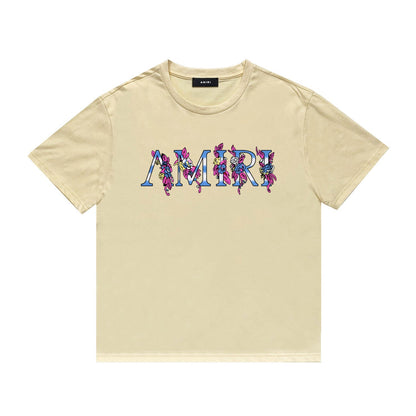 Amiri T Shirt Casual Hip Hop High Street round Neck Short Sleeve T-shirt