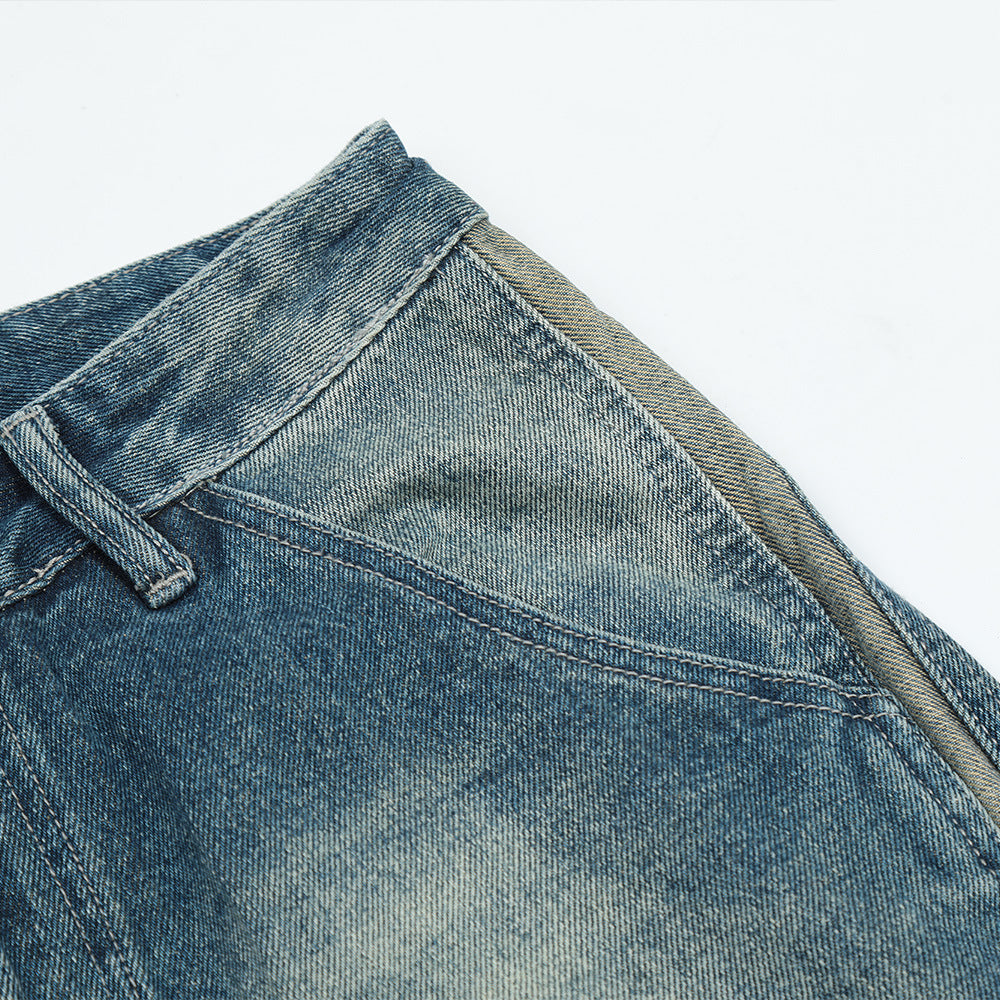 Men Jeans Vintage Washed Trendy Loose