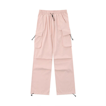 Men Sweatpants Solid Color Pleated Casual Trousers Loose Track Pants Drawstring Jogger Pants
