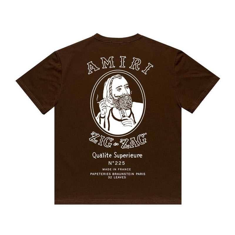 Amiri T Shirt Printed Casual Hip Hop round Neck Short Sleeve T-shirt