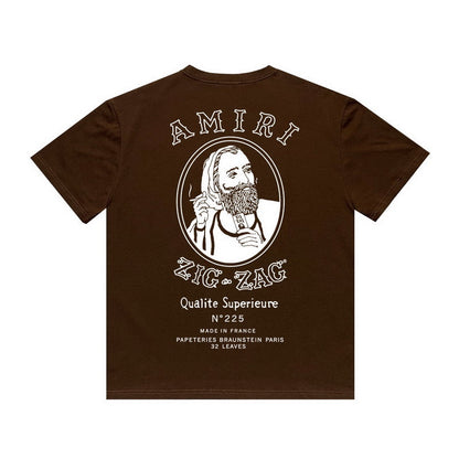 Amiri T Shirt Printed Casual Hip Hop round Neck Short Sleeve T-shirt