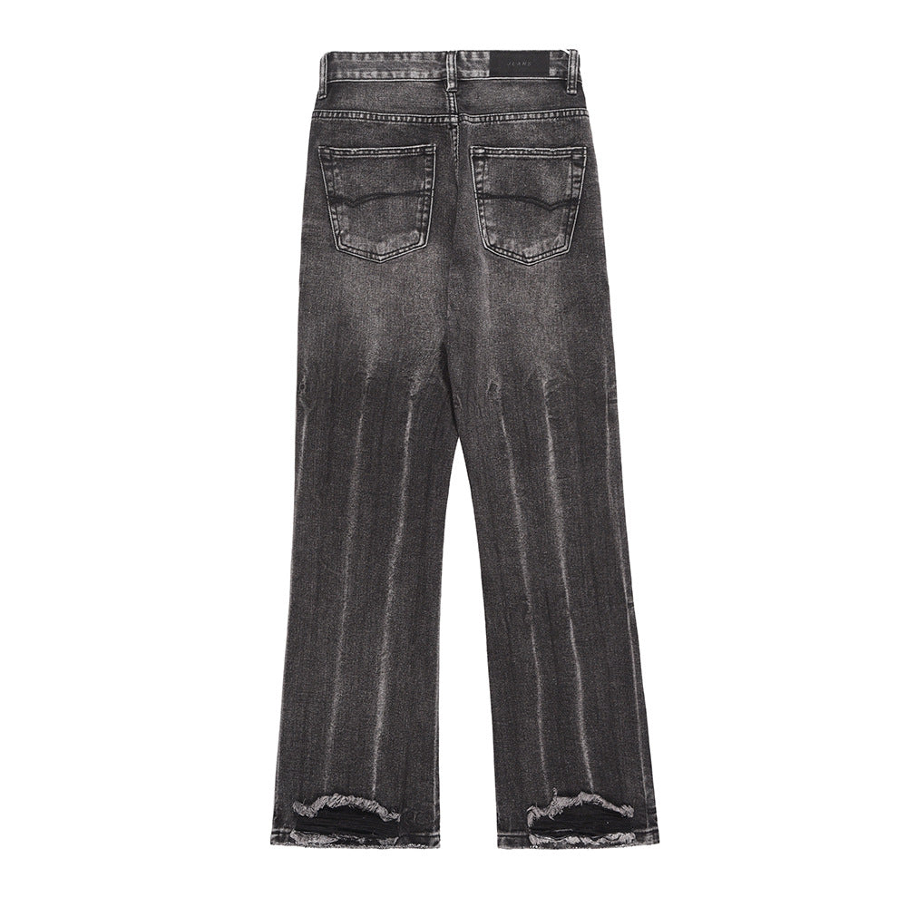 Men Jeans Distressed Trousers Loose Hole