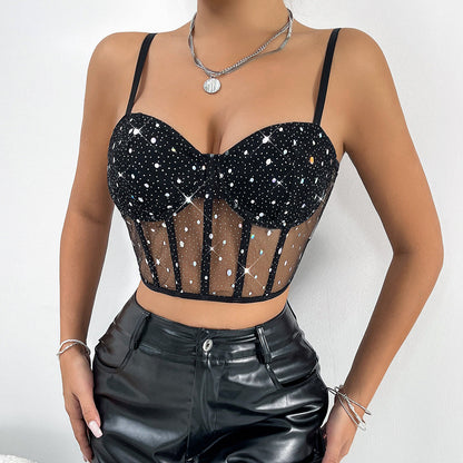Women Party Tops Sexy Fishbone Vest