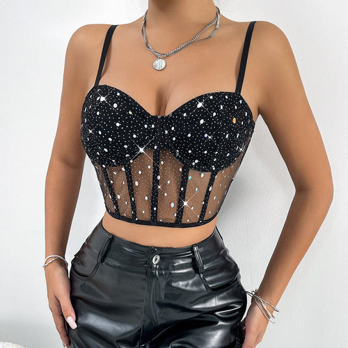 Women Party Tops Sexy Fishbone Vest