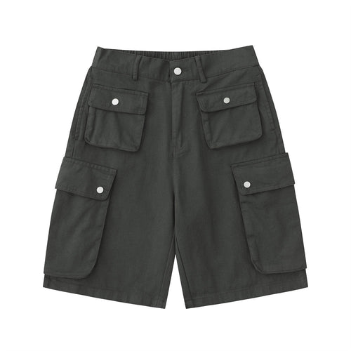 Men Shorts Loose Casual Straight-Leg Multi-Pocket Jeans