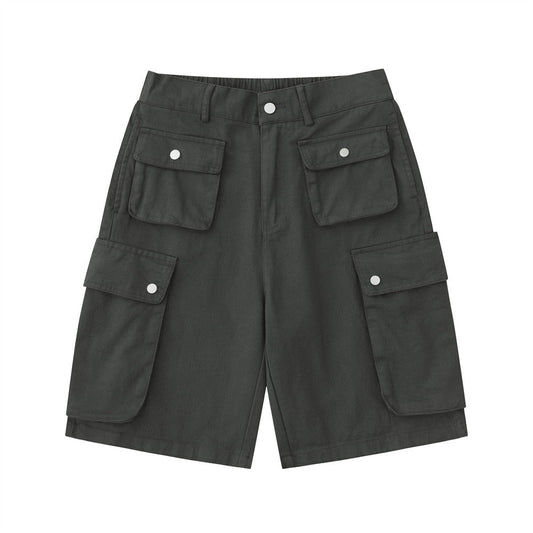 Men Shorts Loose Casual Straight-Leg Multi-Pocket Jeans