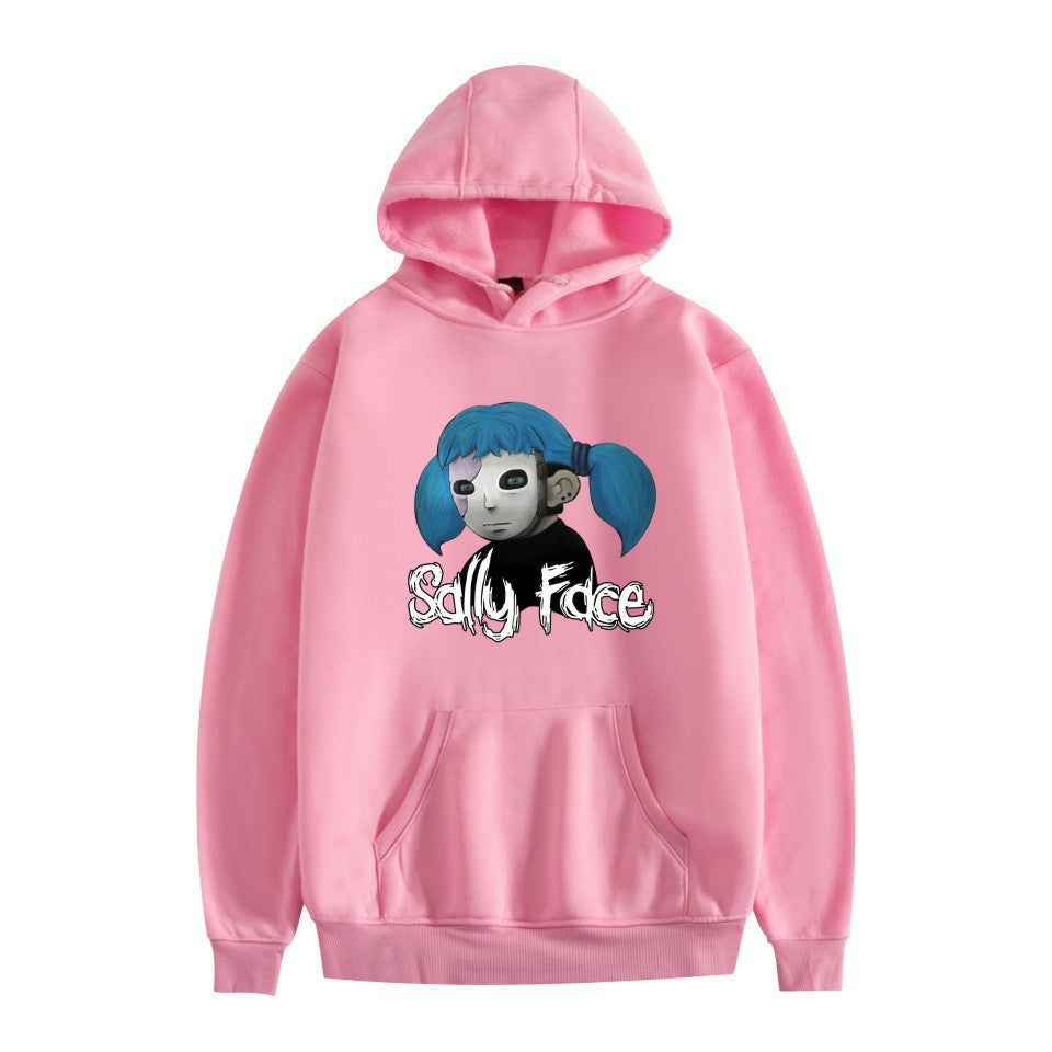 Sally Face Hoodie Fleece-Lined Sally Face Character Print