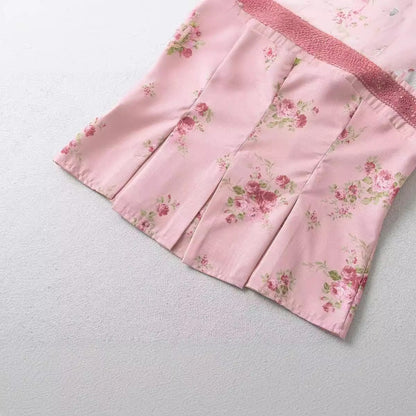Women Tops Summer Lace Printed Suspenders Backless Short Sexy Top