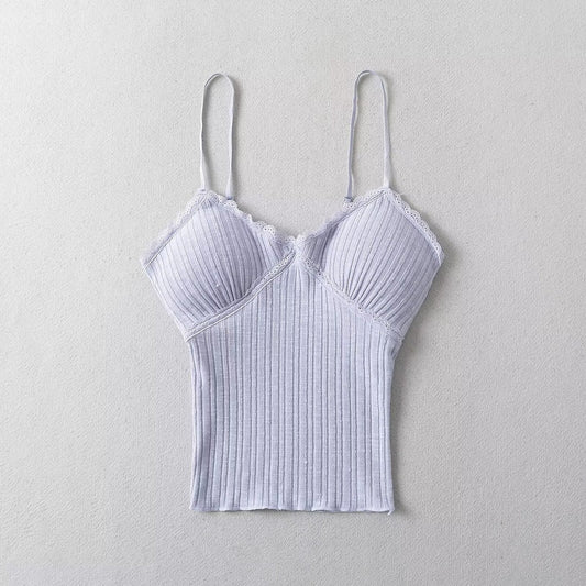 Women Tops Summer Lace Top Backless Short Sling