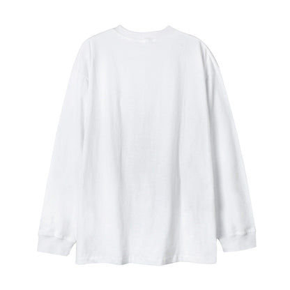 Men Long Sleeve T-Shirt Fun Cat Printing Loose Casual
