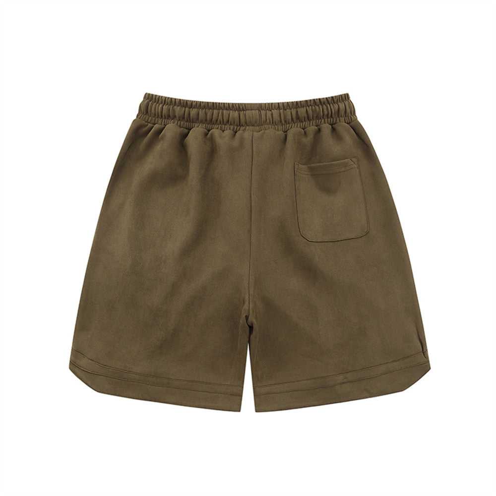 Men Shorts Suede Casual Loose Sports