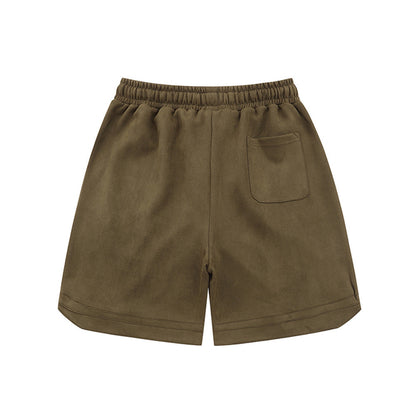 Men Shorts Suede Casual Loose Sports