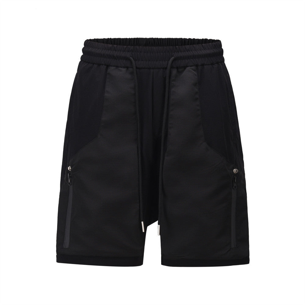 Men Shorts Zipper Decorations Casual Boys Summer Loose Stitching