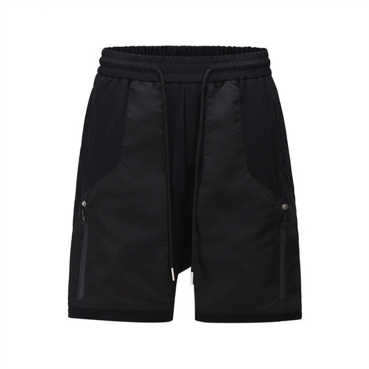 Men Shorts Zipper Decorations Casual Boys Summer Loose Stitching