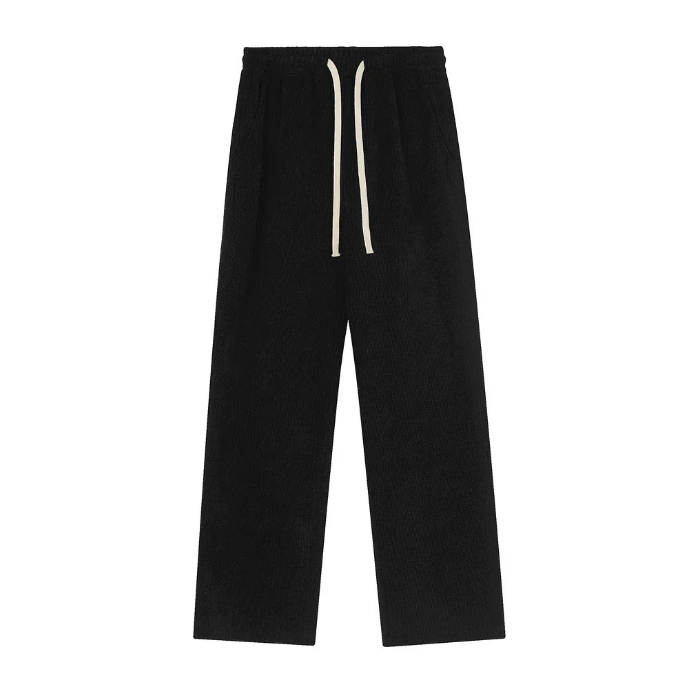 Men Sweatpants Simple Casual Pants Men's Loose Trousers Elastic Waist Sports Straight Pants