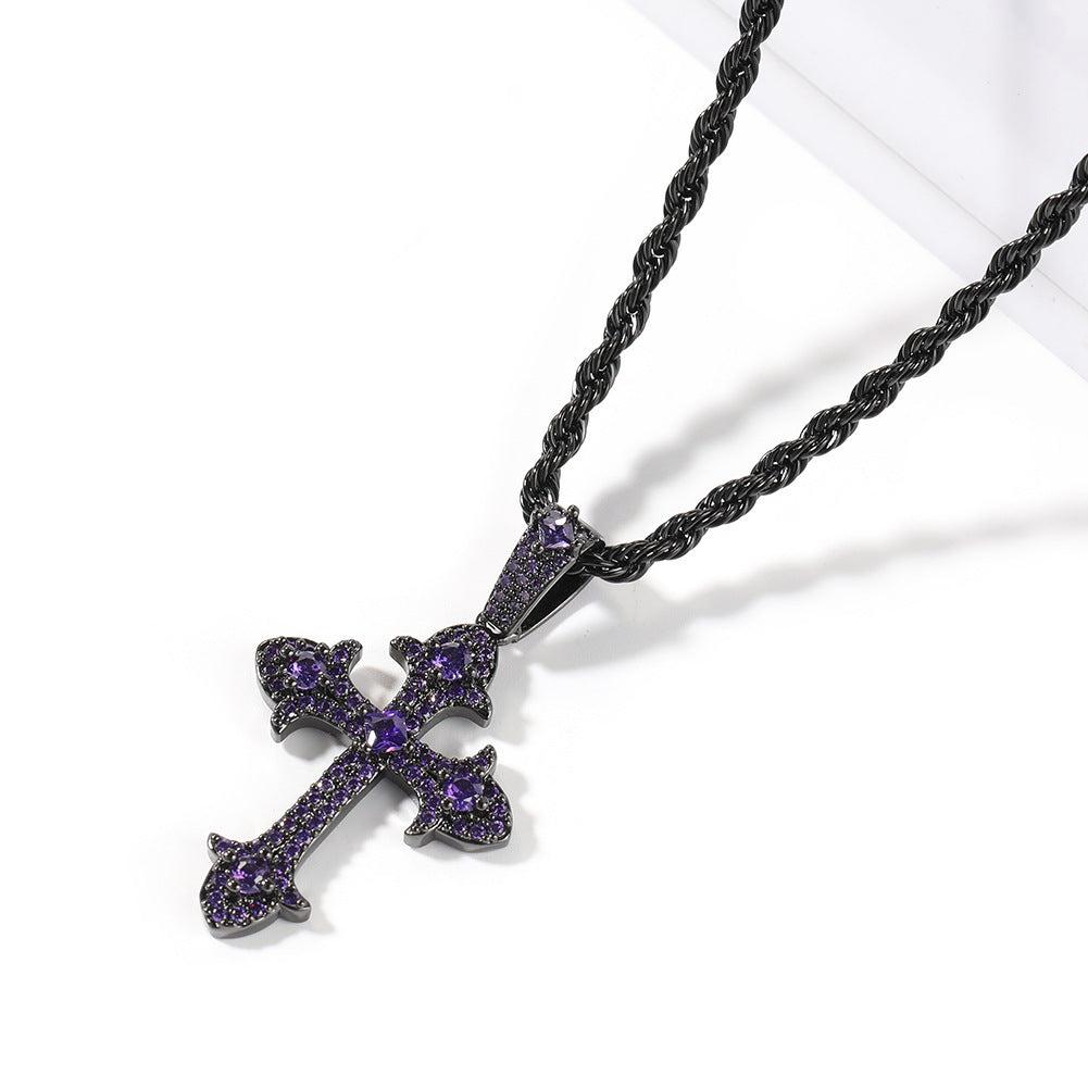 Jewelry Zircon Cross Necklace, Sweater Fashion Ins Crosses Spectrum St. Valentine's