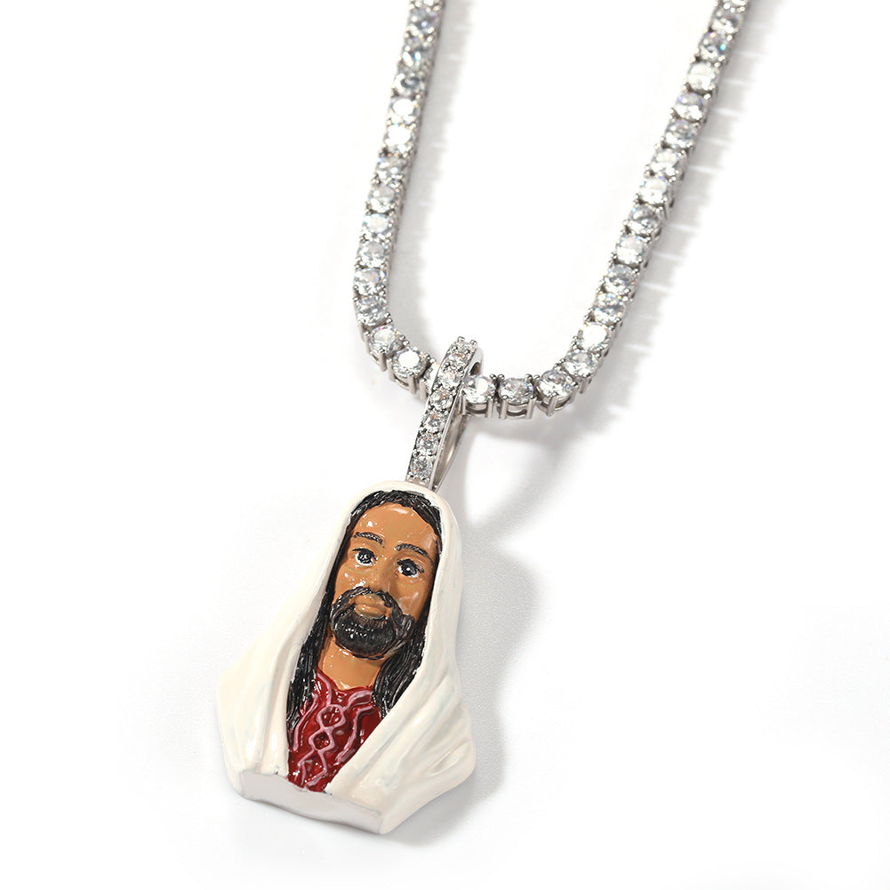 Jewelry Copper Enamel Hip Hop Pendant Necklace Hipster Egypt Pieces Far East Jesus Pieces Royalty