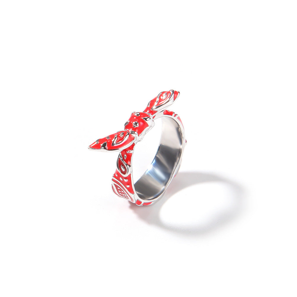 Rings Ring Copper Oil Dripping Cashew Flower Spectrum St. Valentine's