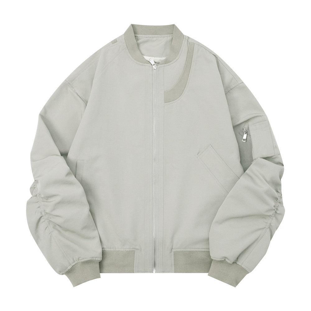 Men Jacket Coat Sleeve Baggy Coat Men's Baseball Uniforms Pilot Jacket Autumn and Winter