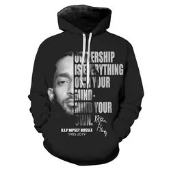 Nipsey Hussle Hoodie 3D Printing plus Size Sweater
