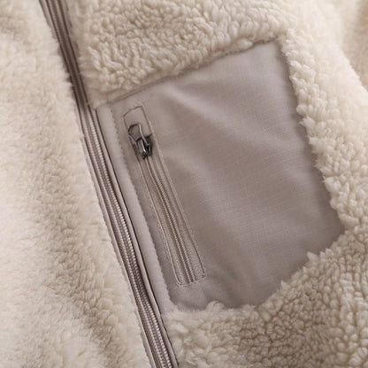 Women Cotton Coat Polar Fleece Winter Thermal Zipper Fleece-Lined Thicken Children