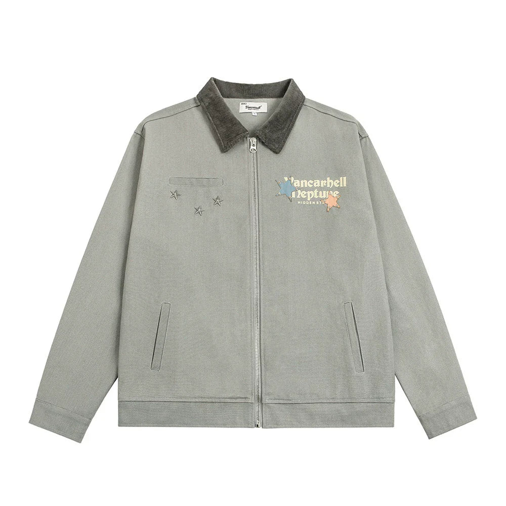 Men Jacket Coat Printing Baggy Coat Spring and Autumn Men's Ins