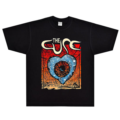 Rock Star T Shirt the Cure Wish T-shirt Rock Band American Loose Vintage Short Sleeve