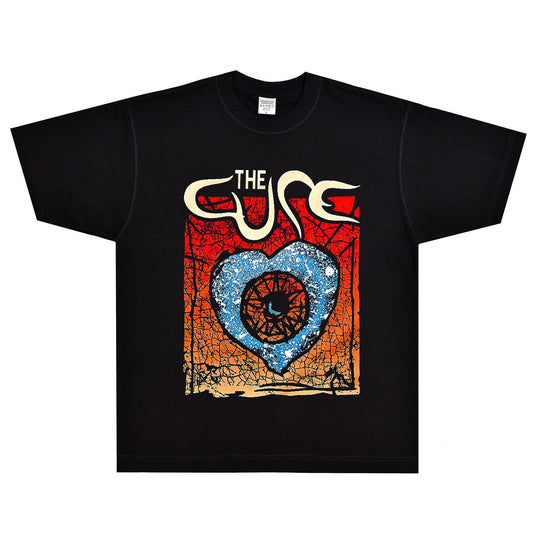 Rock Star T Shirt the Cure Wish T-shirt Rock Band American Loose Vintage Short Sleeve