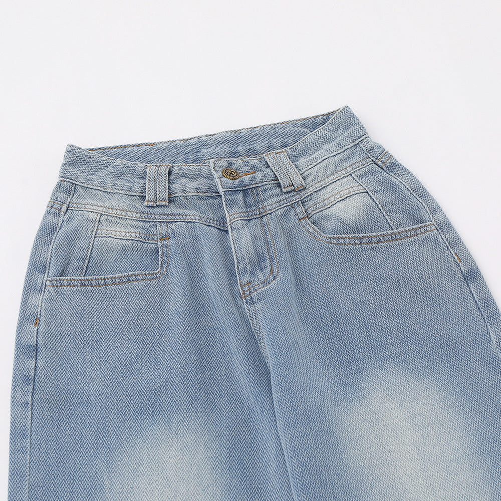 Women Pants Straight Jeans Loose Wide Leg Pants