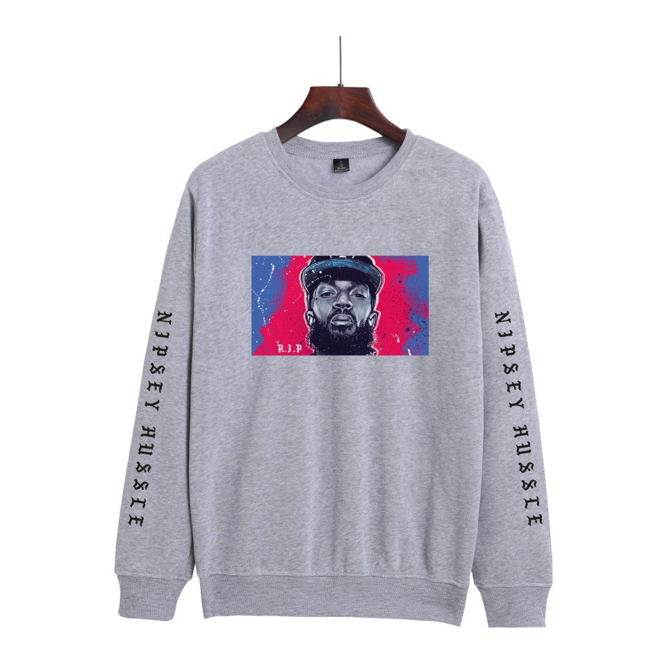 Nipsey Hussle Hoodie Rap Men's and Women's Loose round Neck Sweater