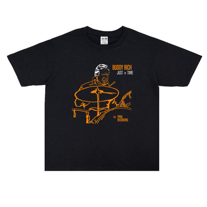Rock Star T Shirt Buddy Rich Print Cotton T-shirt Loose Short Sleeve round Neck