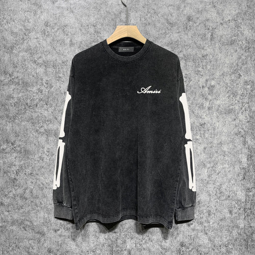 Amiri Long-Sleeve Shirt Bone Print Vintage Long Sleeve T-shirt