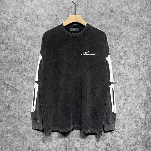 Amiri Long-Sleeve Shirt Bone Print Vintage Long Sleeve T-shirt