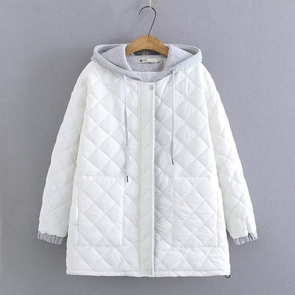 Women Cotton Coat plus Size Loose Hooded Coat
