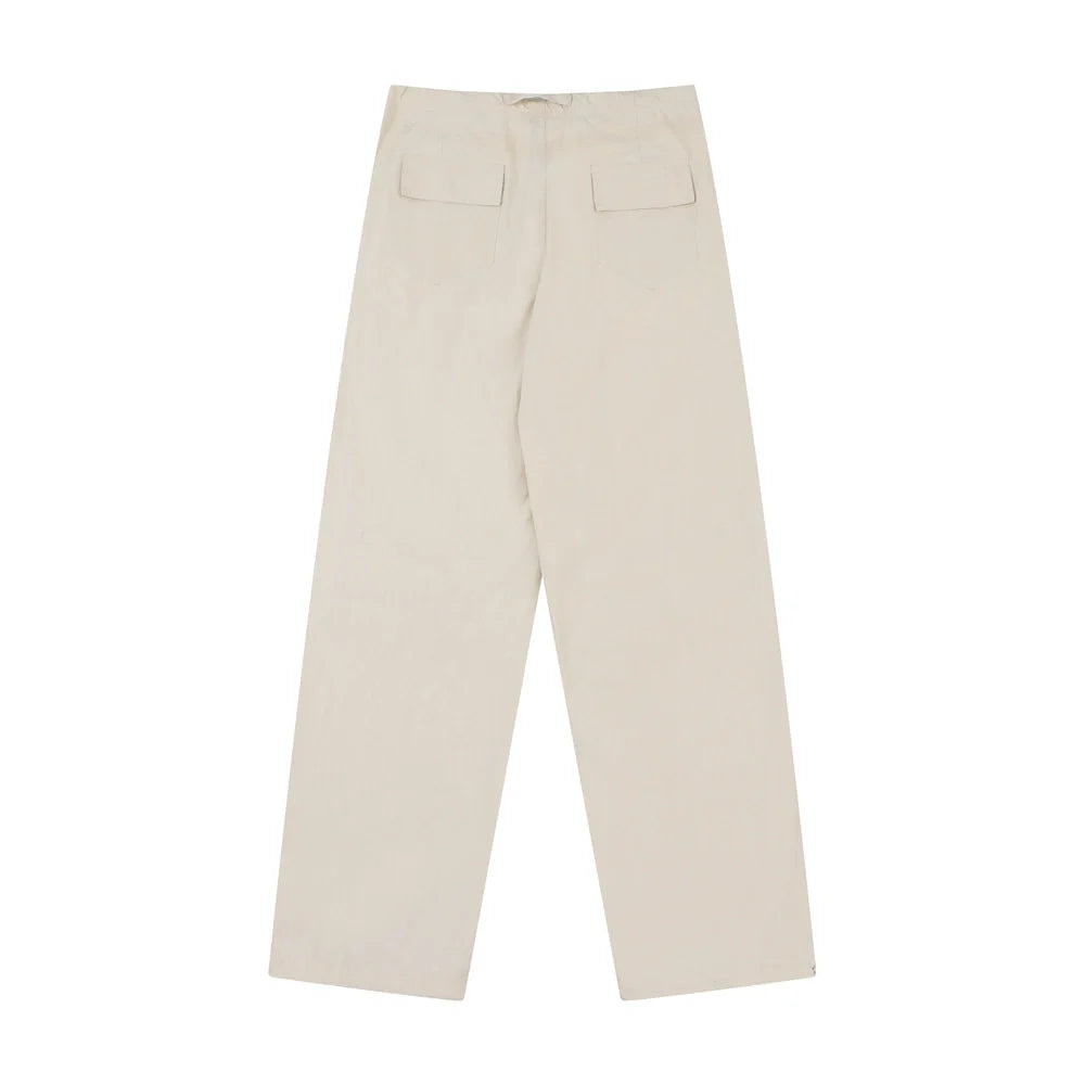 Men Sweatpants Pleated Casual Straight Trousers Loose Sports Drawstring Ankle Banded Pants
